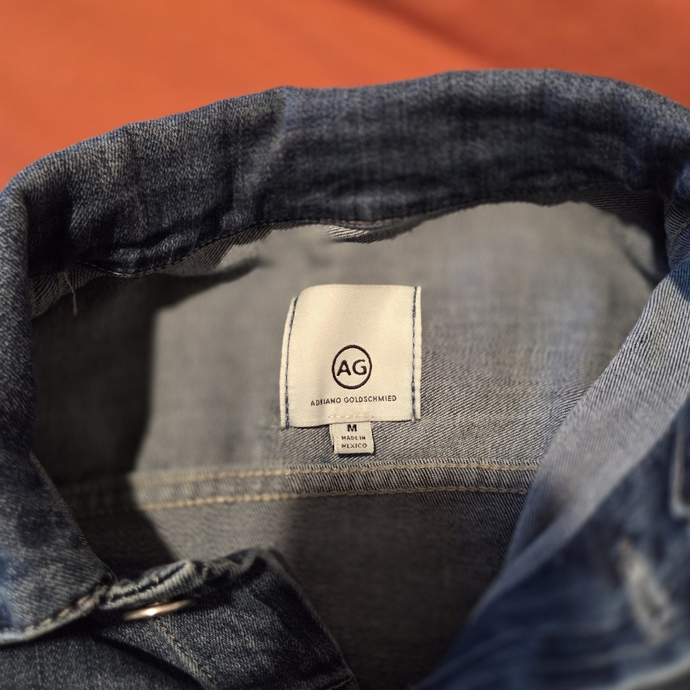 AG Adriano Goldschmied Medium Blue Denim Jacket Women's Medium - Picture 3 of 6